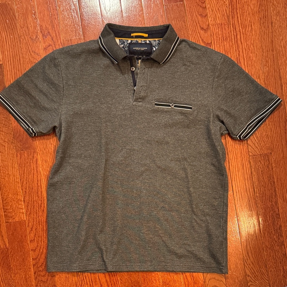Denim & Flower Charcoal Polo Shirt